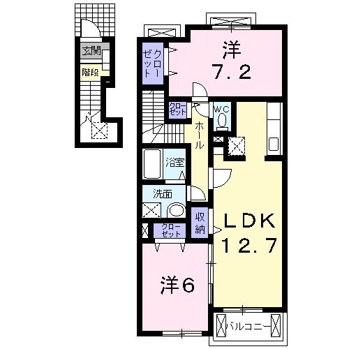 【泉佐野市日根野のアパートの間取り】