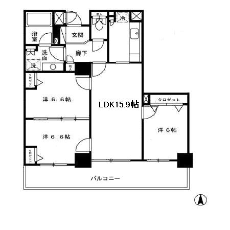 Ｄ’グラフォート盛岡駅前タワーズ　リバティ（ＤＲ）の間取り