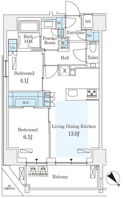 港区西麻布のマンションの間取り