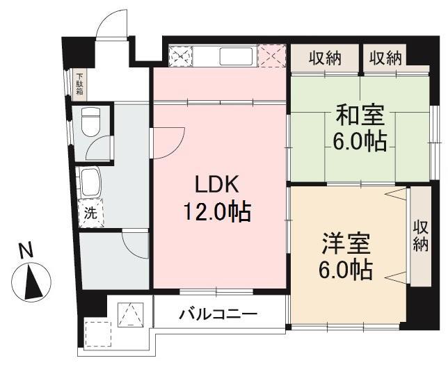 高松市花ノ宮町のマンションの間取り