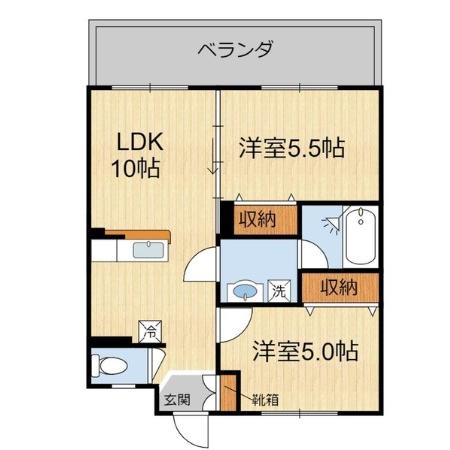 豊見城市字高安のマンションの間取り