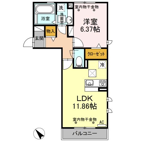 桑名市大字星川のアパートの間取り