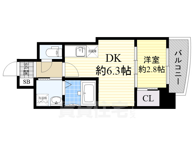 大阪市天王寺区上汐のマンションの間取り