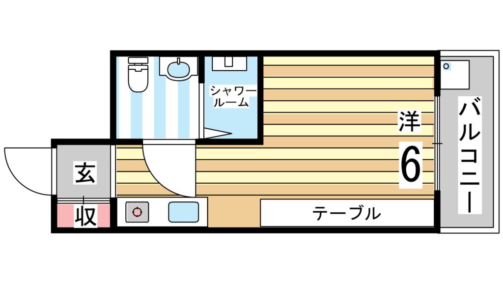 神戸市灘区篠原中町のマンションの間取り