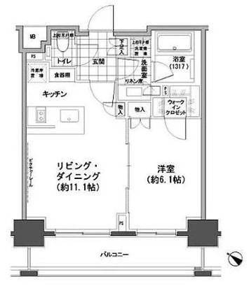 中央区日本橋堀留町のマンションの間取り