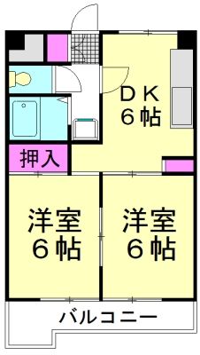 富士見市鶴瀬西のマンションの間取り