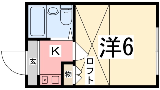 姫路市飾磨区今在家のアパートの間取り