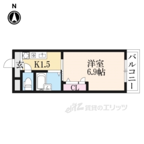 枚方市御殿山町のマンションの間取り