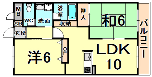 伊丹市南野北のマンションの間取り