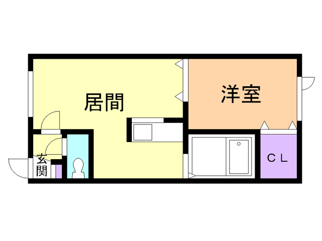 苫小牧市のぞみ町のアパートの間取り