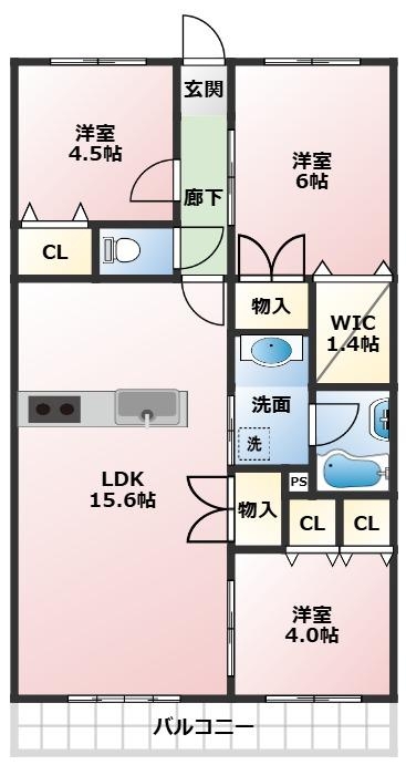 レ・ジェイド川越の間取り