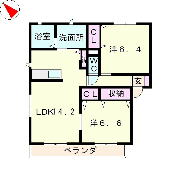 シャトー青地　A棟の間取り