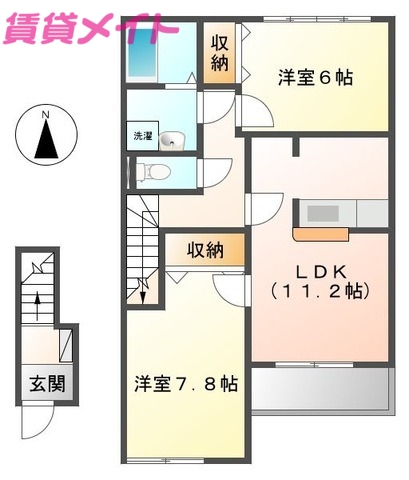 多気郡明和町大字坂本のアパートの間取り