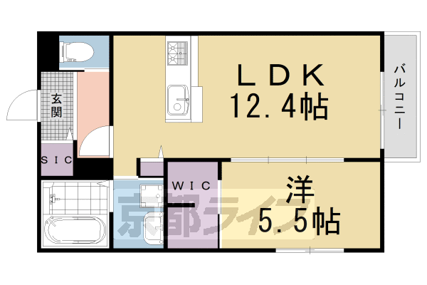 【京都市左京区山端川端町のアパートの間取り】