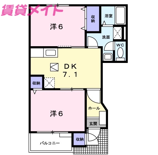 メゾン　ベル：グラース　Ａの間取り