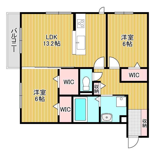 貝塚市澤のアパートの間取り