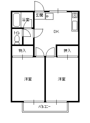 ニュー栃木ハイツ4号棟の間取り