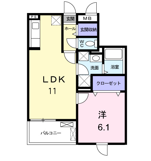 広島市安佐南区祇園のマンションの間取り