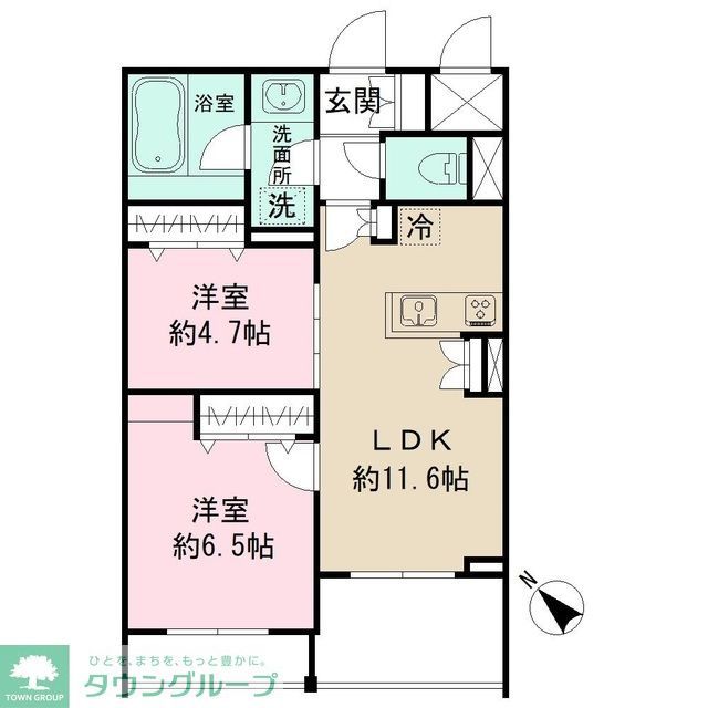 稲城市百村のマンションの間取り