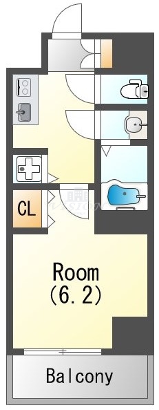 大阪市中央区上汐のマンションの間取り