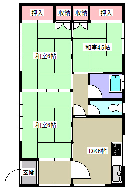 【遠山3丁目貸家C号の間取り】