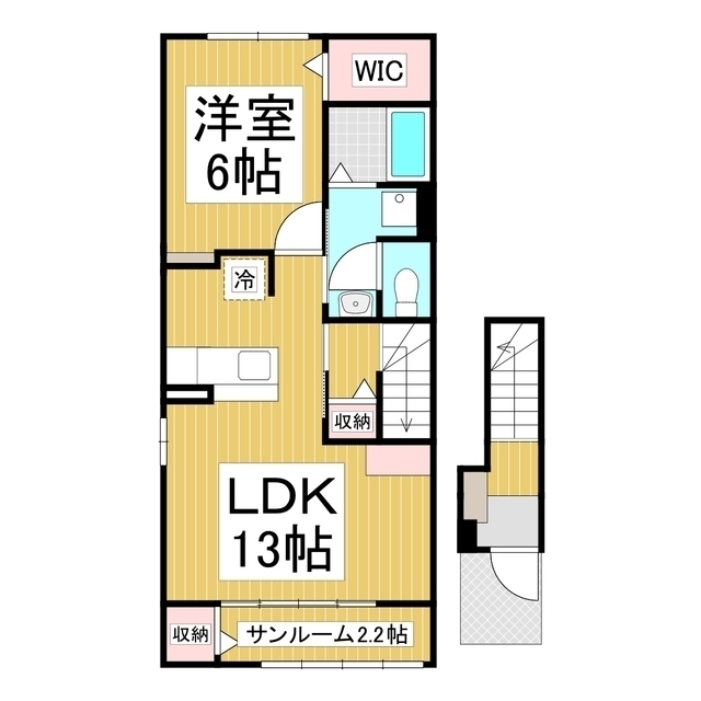 長野市豊野町蟹沢のアパートの間取り