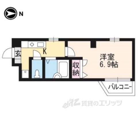 【京都市中京区西革堂町のマンションの間取り】