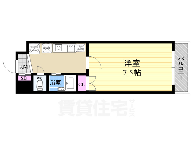 京都市伏見区深草ヲカヤ町のマンションの間取り