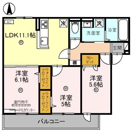 （仮称）D-ROOM京都市中京区壬生下溝の間取り