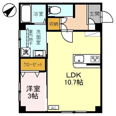 富山市本郷町のアパートの間取り