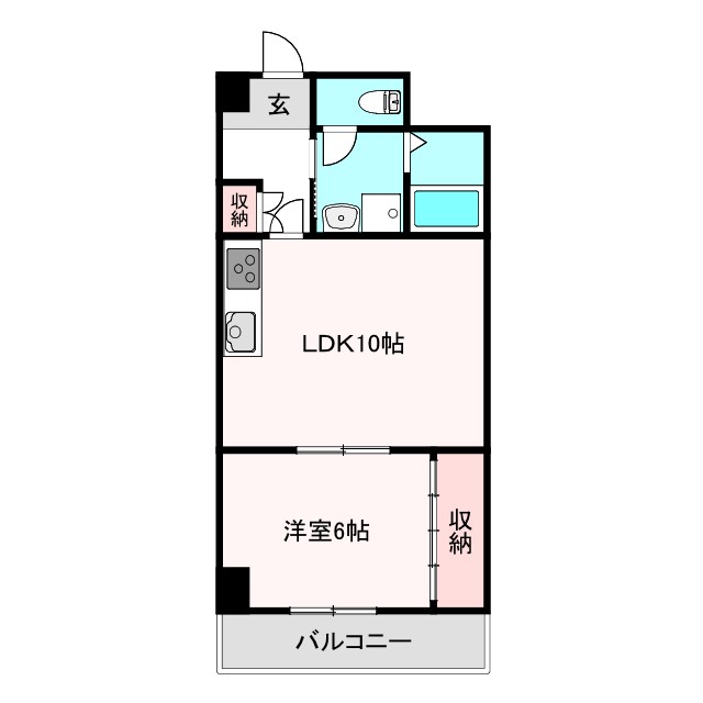 大阪市東住吉区駒川のアパートの間取り