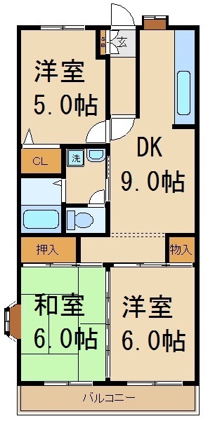 松戸市松戸のマンションの間取り