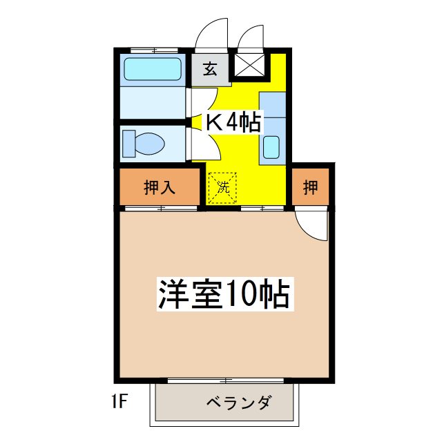 松本市大字島内のアパートの間取り