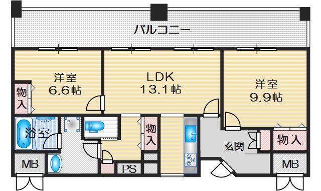 ハーヴェスタ江坂の間取り