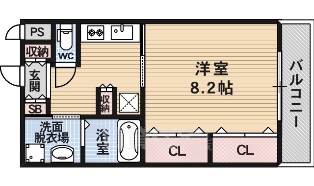 京都市西京区桂芝ノ下町のマンションの間取り