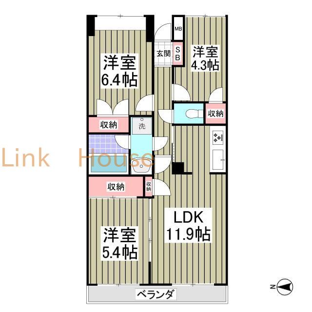 葛飾区四つ木のマンションの間取り