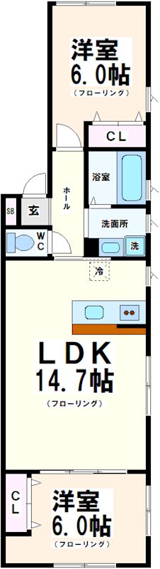 京王線 上北沢駅 徒歩5分 3階建 新築の間取り写真