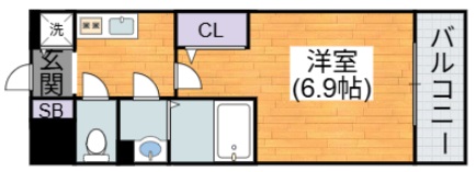 ＪＲ関西本線 平野駅 徒歩7分 7階建 築1年の間取り写真