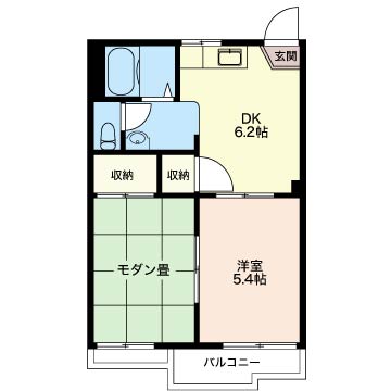 第３フラワーハイツ　（2Ｆ）の間取り