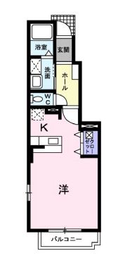 福山市大門町野々浜のアパートの間取り