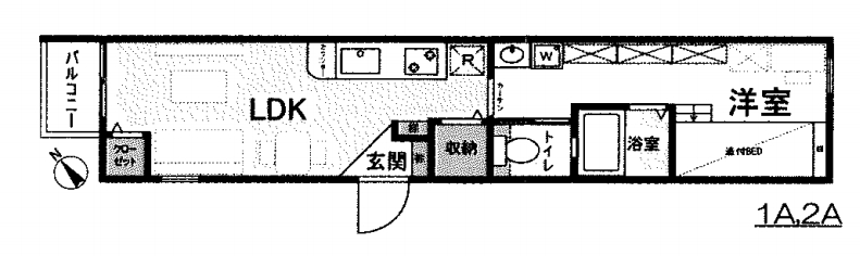 名古屋市緑区有松町大字有松のアパートの間取り