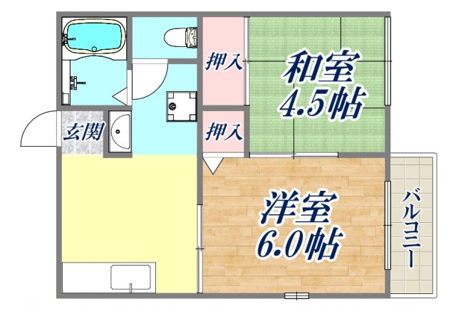 【コーポ浦風の間取り】