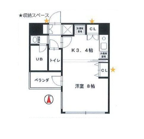 大阪市北区山崎町のマンションの間取り