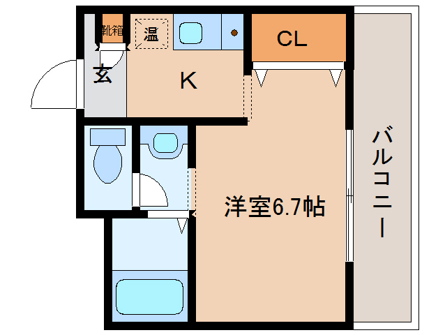 奈良市北之庄西町のマンションの間取り