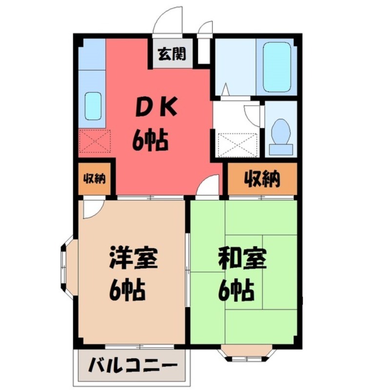 小山市大字間々田のアパートの間取り