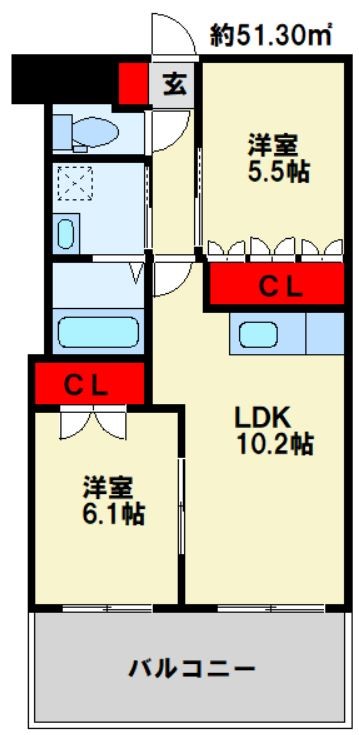 セントラルヒル B棟の間取り