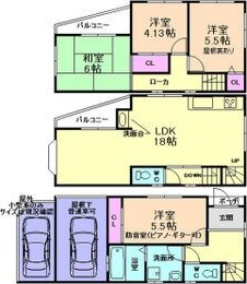 摂津市正雀のアパートの間取り