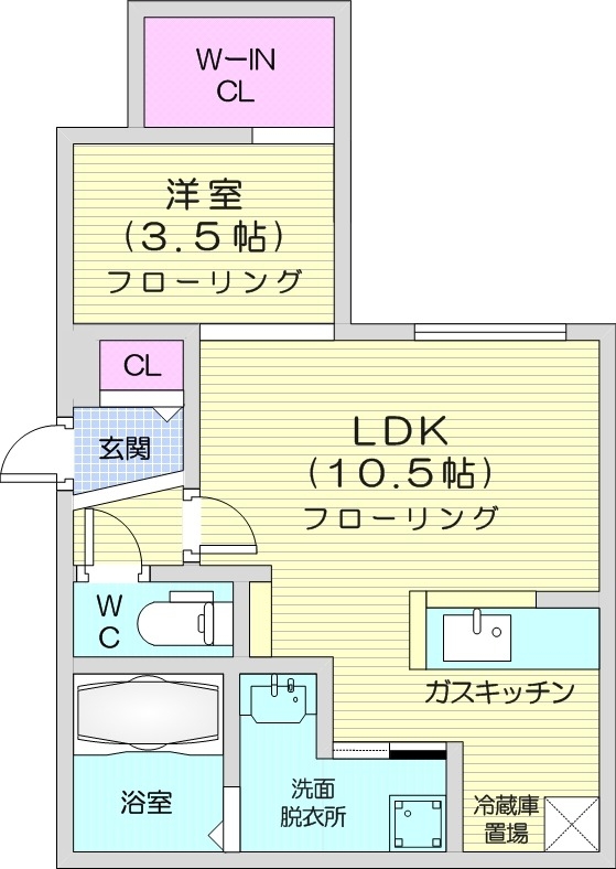 札幌市豊平区平岸二条のマンションの間取り