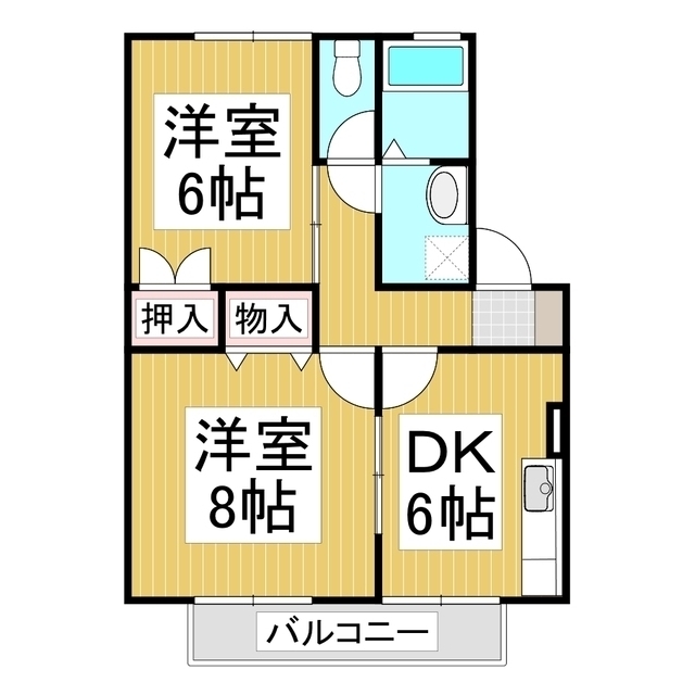 長野市篠ノ井岡田のアパートの間取り