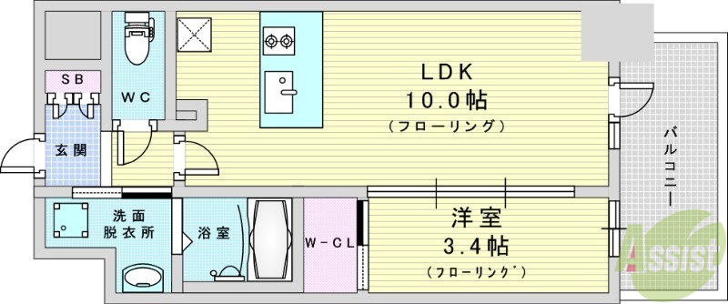 吹田市垂水町のマンションの間取り